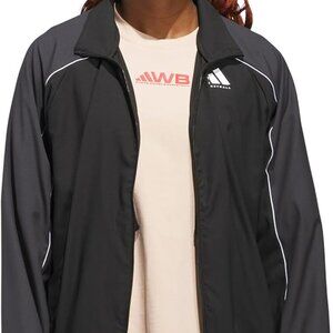 Adidas Women's Black Carbon Lightweight Full Zip Basketball CLIMACOOL Jacket-XS